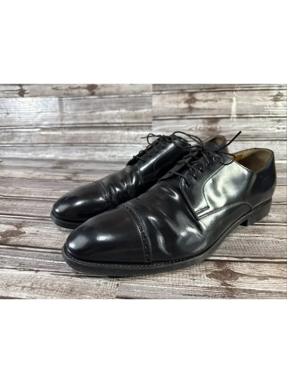 Brooks Brothers Golden Fleece Cap Toe Dress Shoes Sz 11.5 D Black Made in Italy